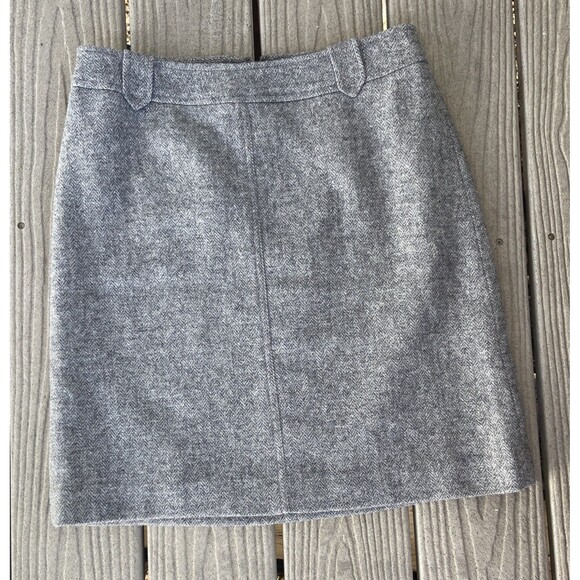 Talbots Wool Blend Herringbone Pencil Skirt Gray Lined Size 4 Classic Career - Picture 1 of 11